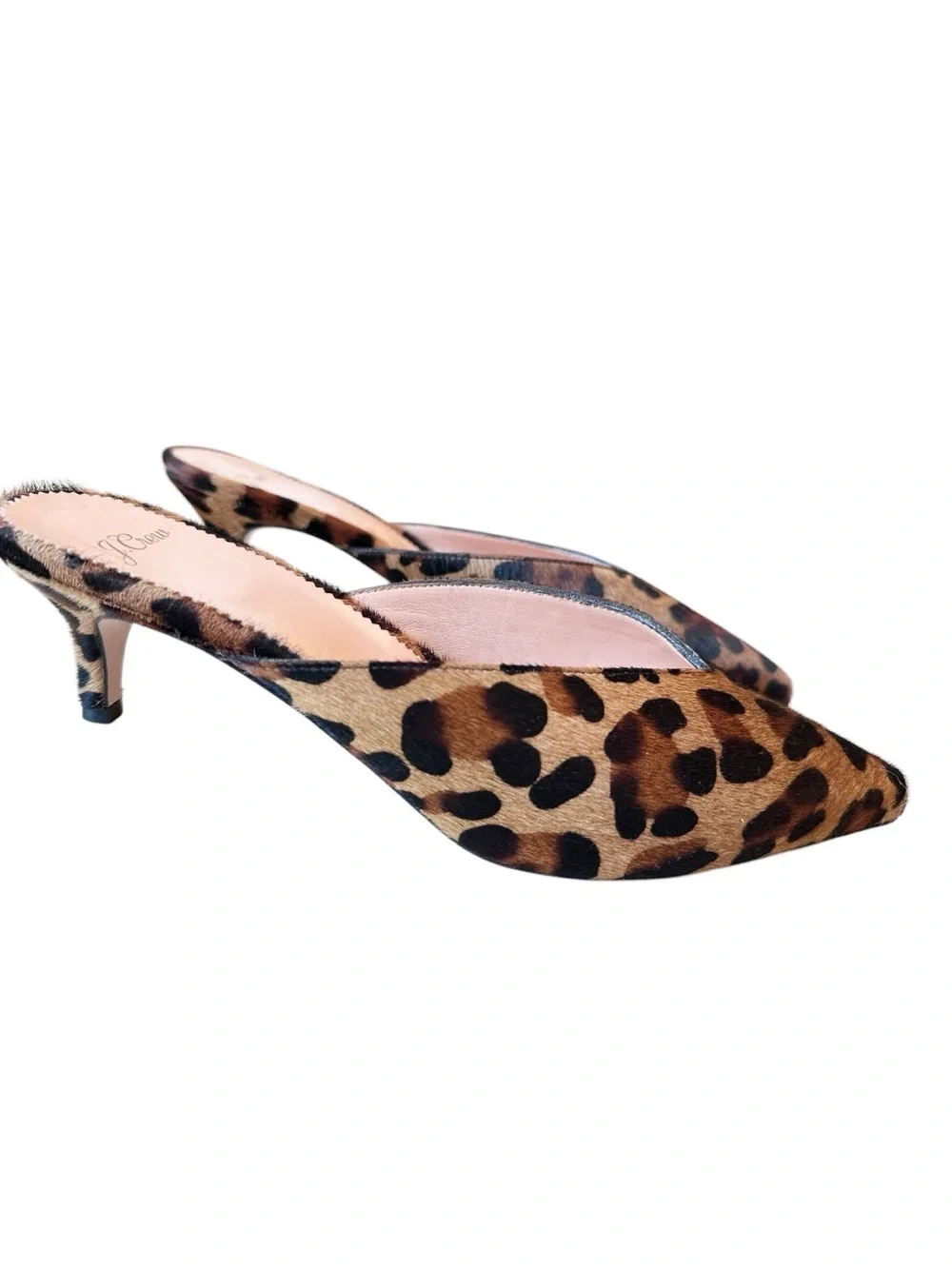 J. Crew Sophia Kitten Heels in Leopard Calf Hair 7.5 - Picture 3 of 9